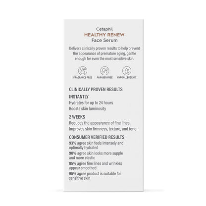Cetaphil Healthy Renew Anti Aging Serum – Calming Nightly Ritual for Sensitive Skin, Retinol-Free Peptide Face Treatment