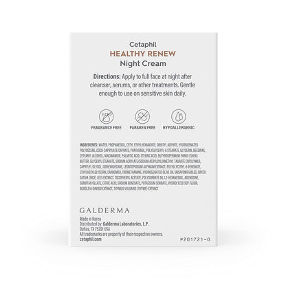 Cetaphil Healthy Renew Night Cream – Calming Nightly Skincare Ritual for Sensitive Skin, Peptide Anti-Aging