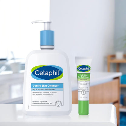 Cetaphil Hydrating Eye Gel-Cream – Clean Vanity Essential with Hyaluronic Acid, Clutter-Free Eye Care