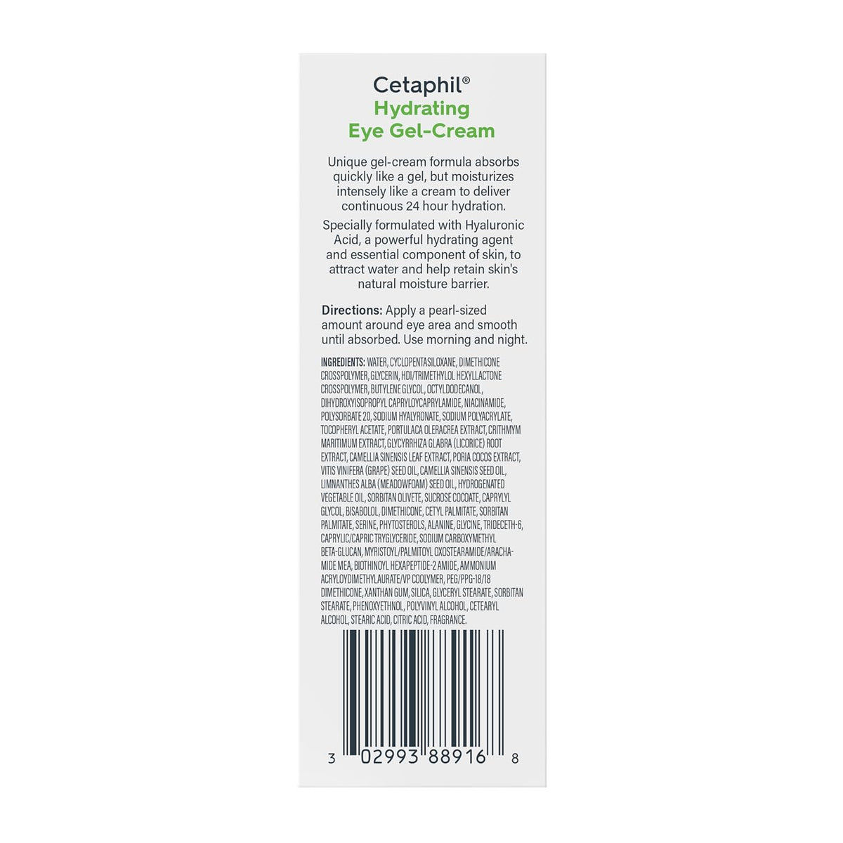 Cetaphil Hydrating Eye Gel-Cream – Clean Vanity Essential with Hyaluronic Acid, Clutter-Free Eye Care