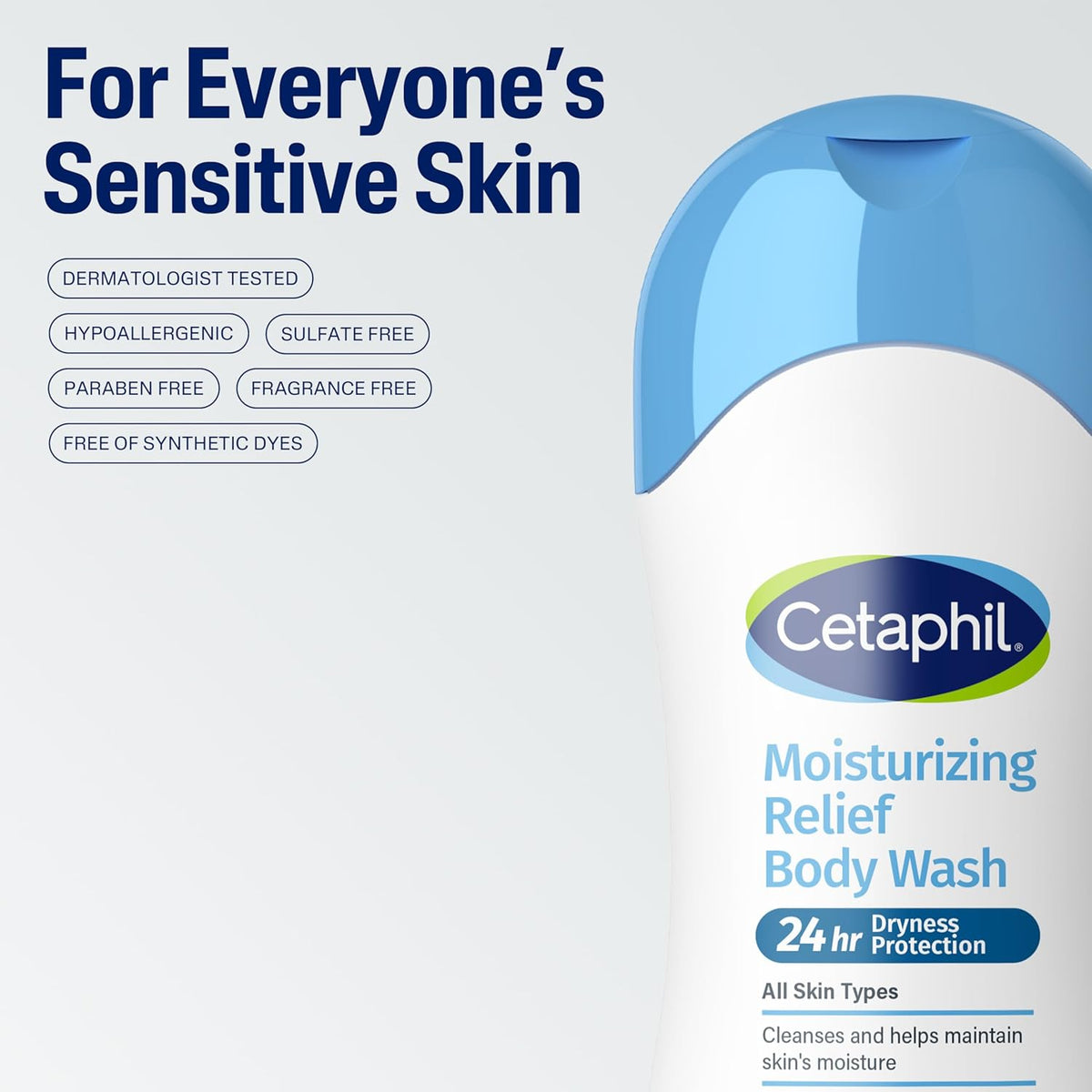 Cetaphil Moisturizing Body Wash 16.9 fl oz – Spa-Like Cleansing for Sensitive Skin Self-Care Rituals