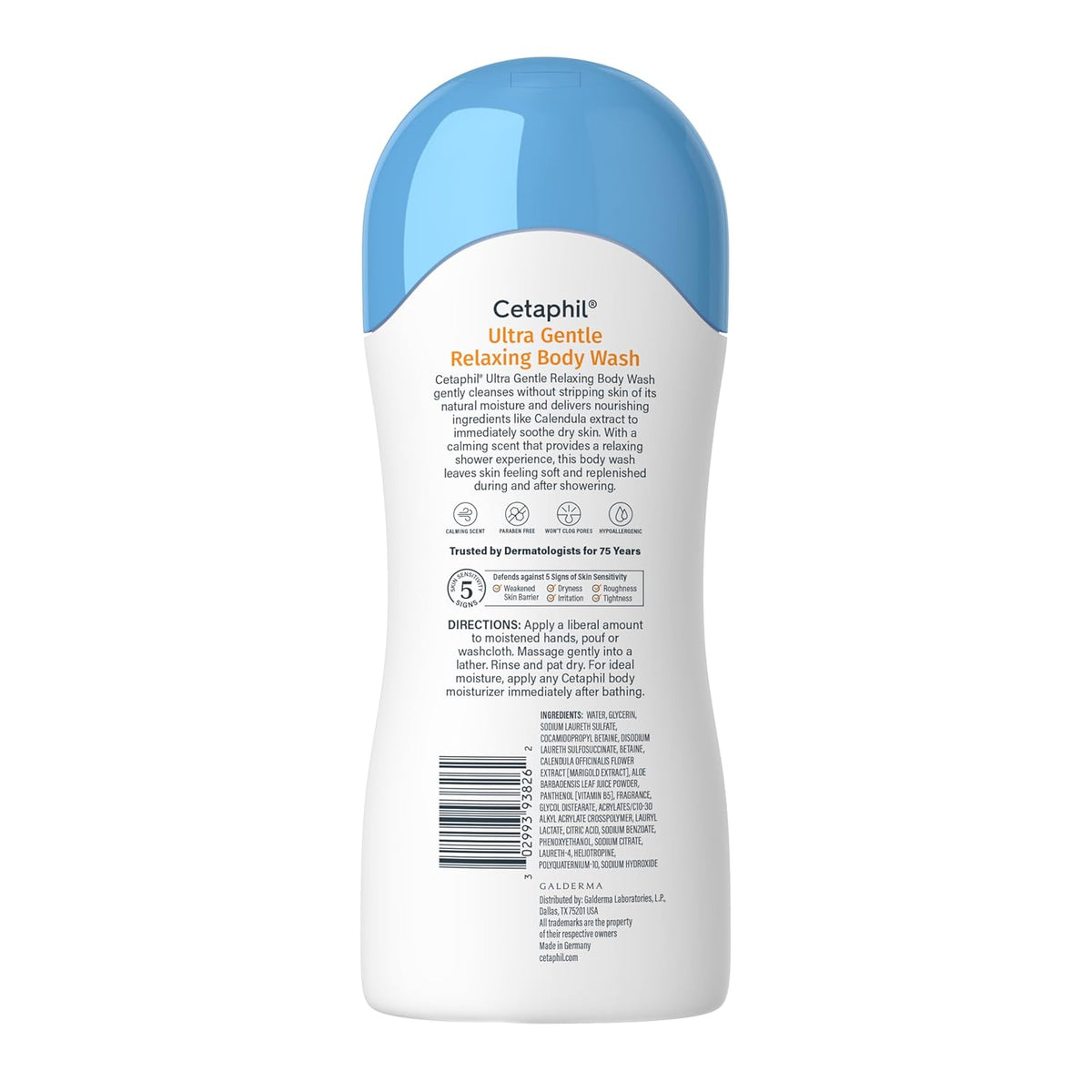 Cetaphil Ultra Gentle Relaxing Body Wash – Thoughtful Self-Care Gift for Women with Sensitive Skin