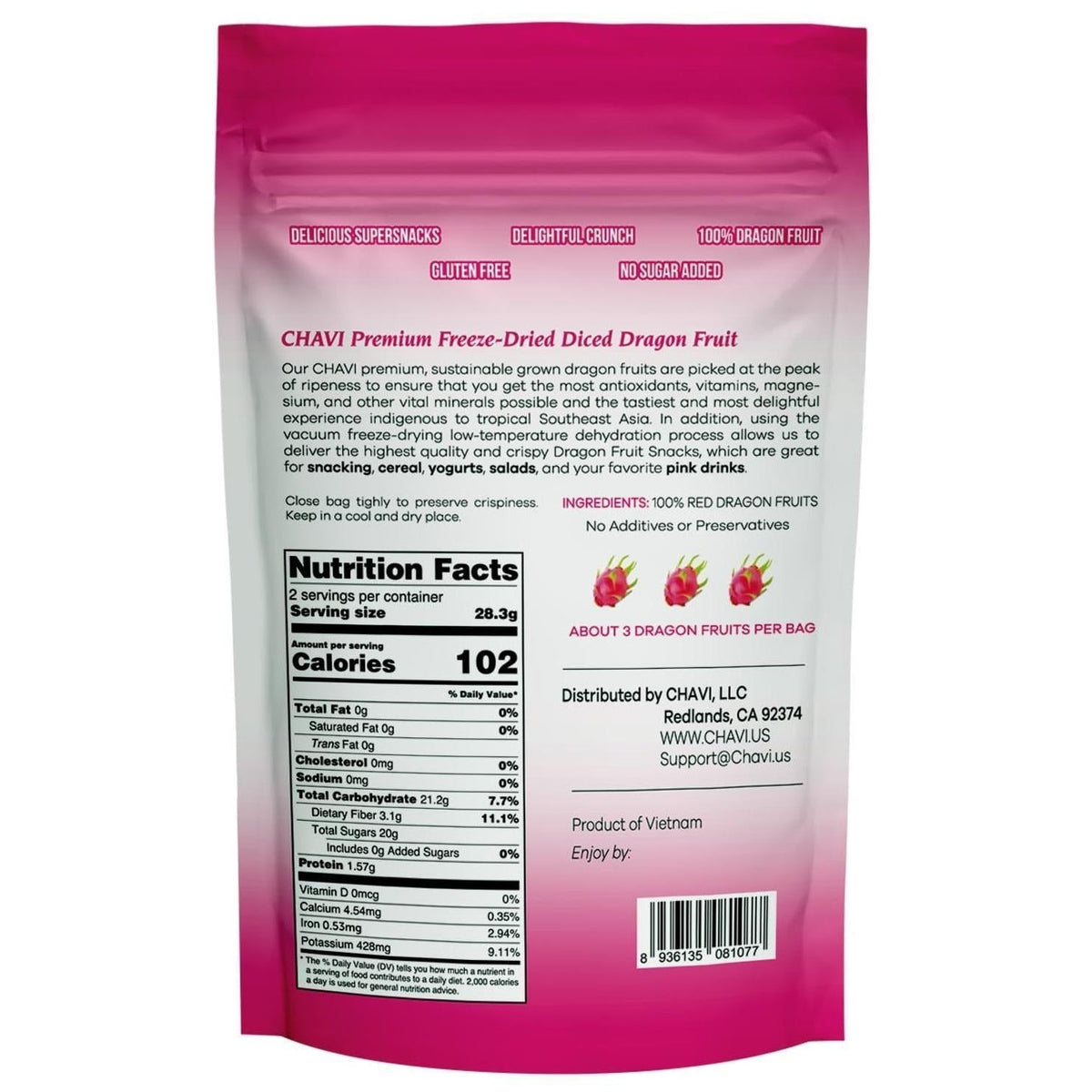 CHAVI Freeze-Dried Dragon Fruit – One-Ingredient Crunch for Minimalist Meal Prep and Quiet Mornings