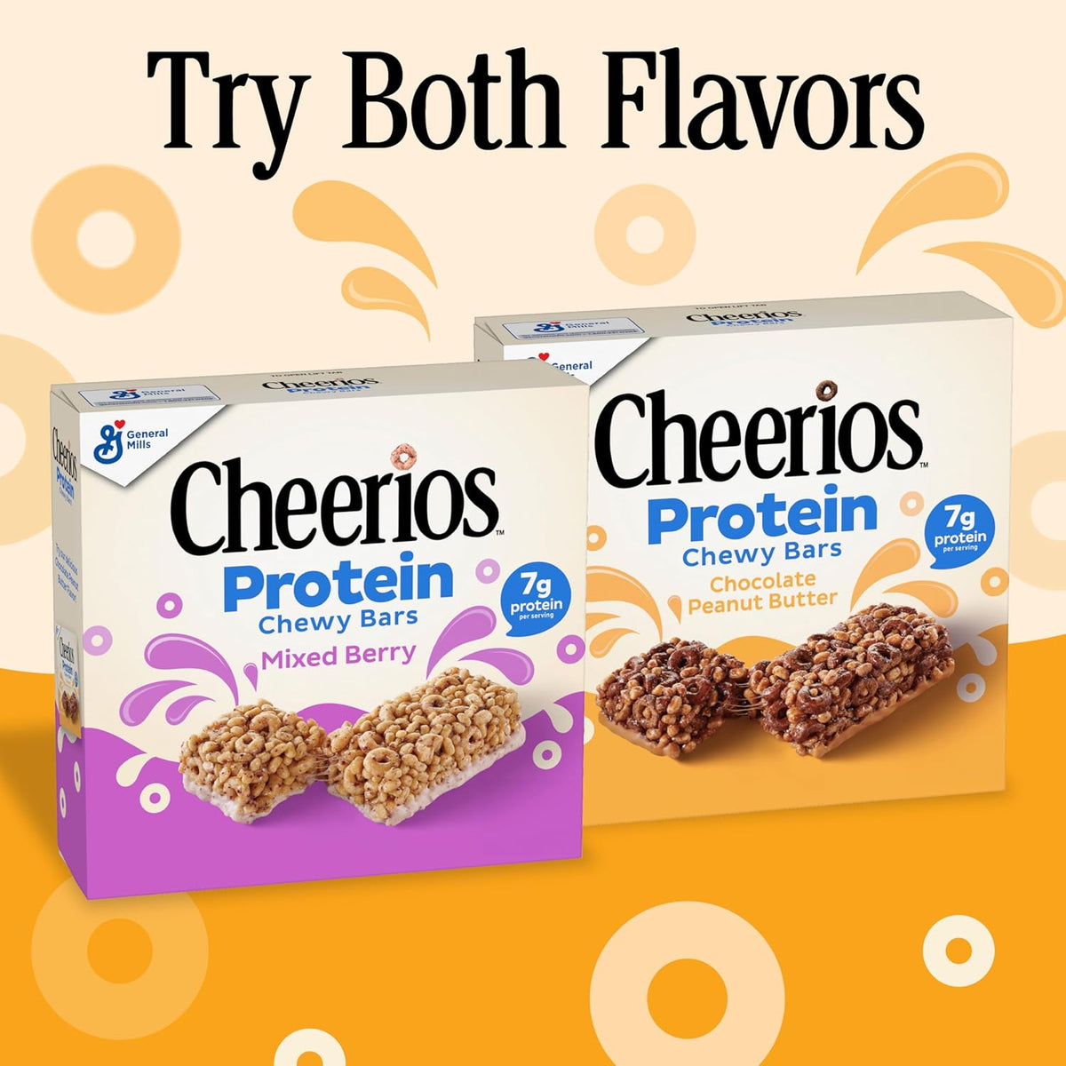 Cheerios Protein Chewy Bars Kid Friendly After School Snack with 7g Protein 6.35 oz Box