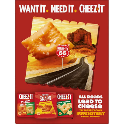 Cheez-It Grooves Crunchy Cheese Crackers – Kid-Friendly Sharp White Cheddar Snack for Lunchboxes, Playdates, and Road Trips, 3.25oz Multipack