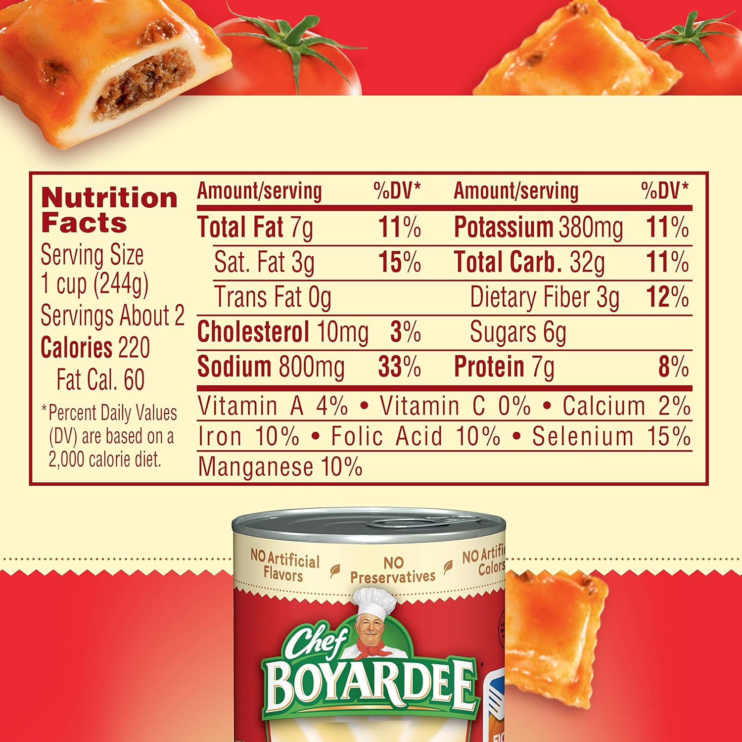 Chef Boyardee Mini Beef Ravioli, Quick Desk Lunch for Office Breaks, 15 oz Can