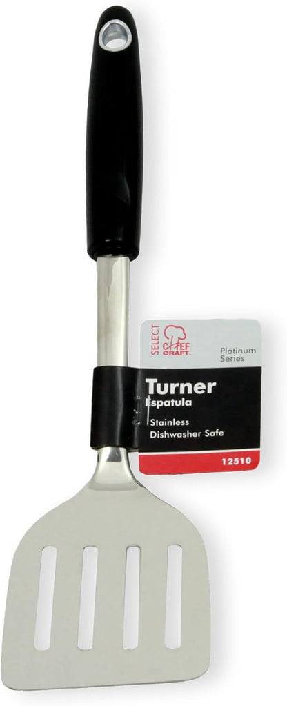 Chef Craft 13.5 Inch Turner – Long-Handle Spatula to Keep Hands Away from Hot Pans, Stainless Steel