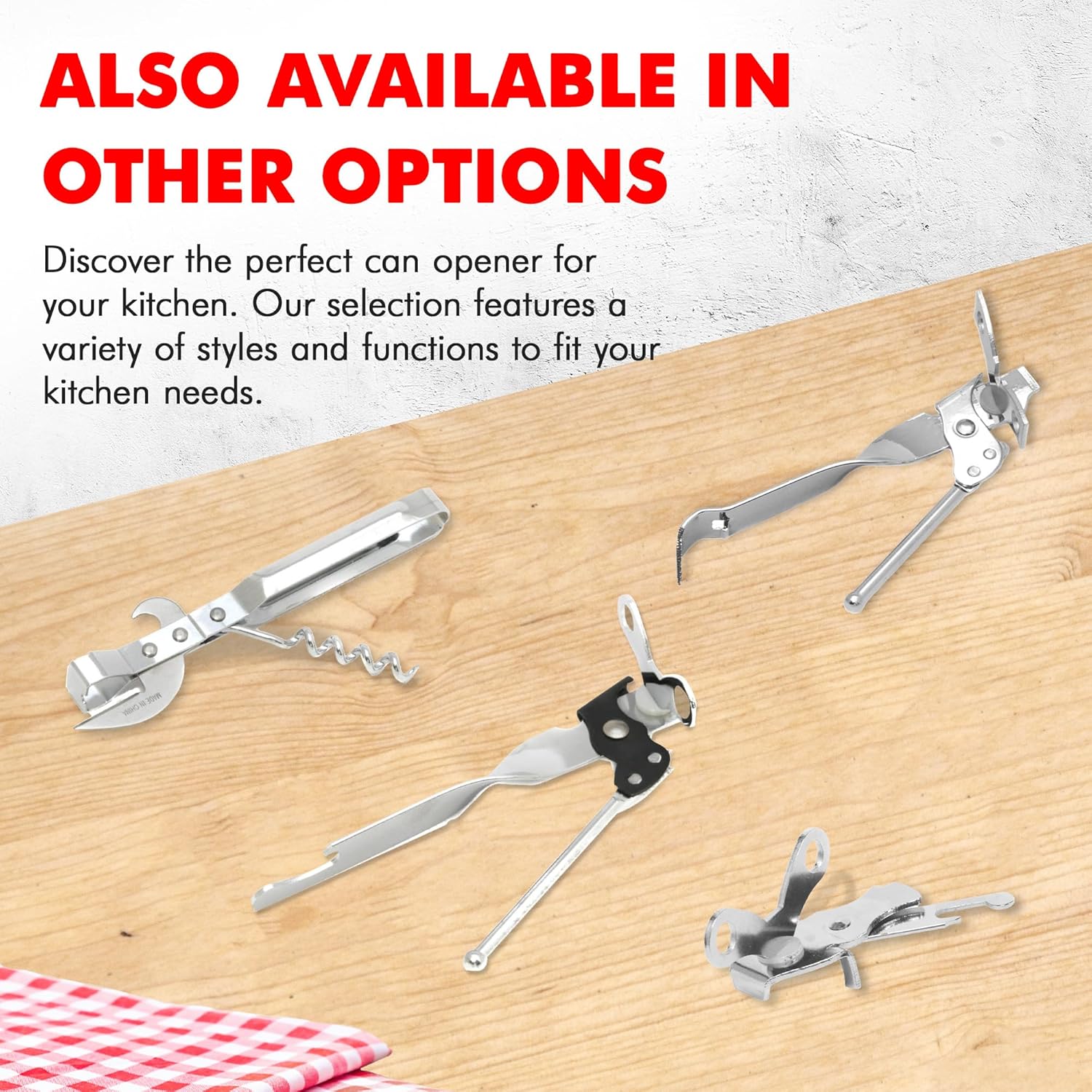 Chef Craft Select Can Opener with Tapper – 6.5-Inch Compact Manual Opener for Studio Kitchens and Small-Space Living
