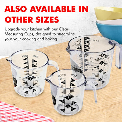 Chef Craft Select Plastic Measuring Cup – Shatterproof Kids Baking Cup for Family Kitchen, Dry and Liquid Measuring