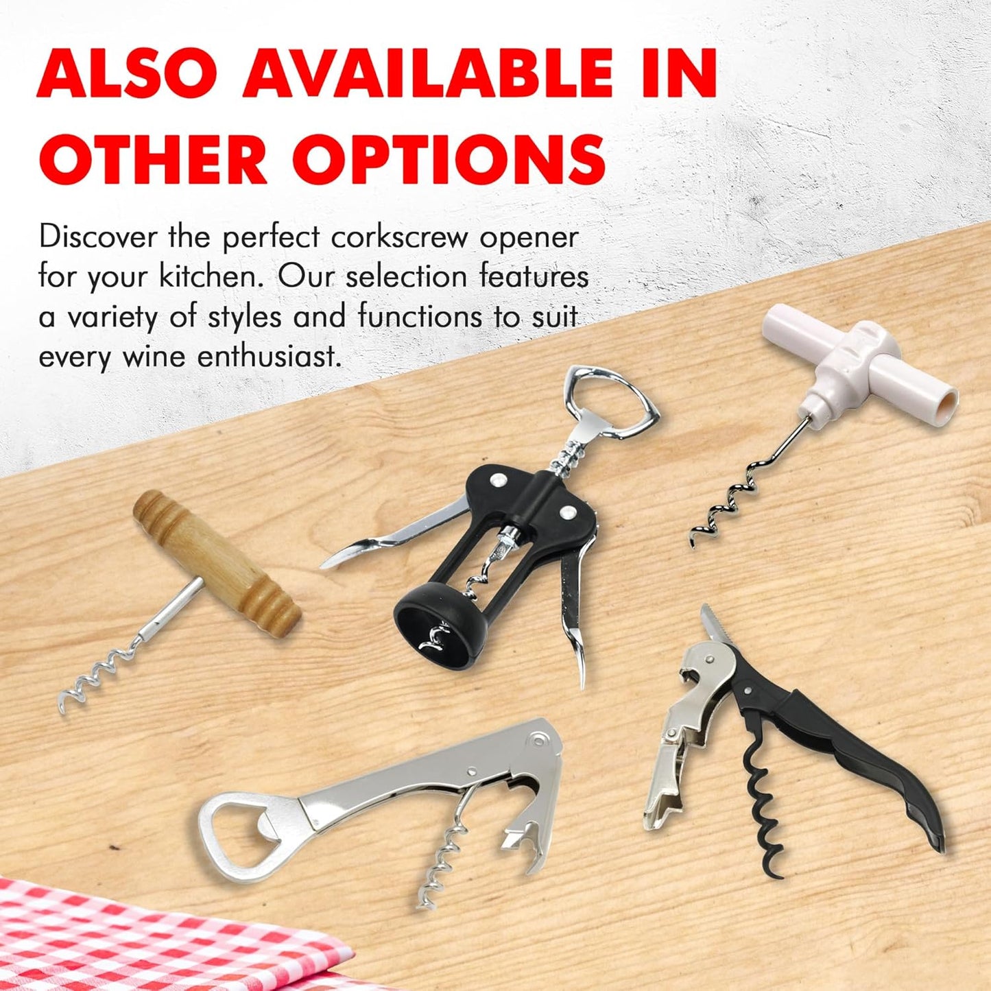 Chef Craft Select Waiters Corkscrew – Thoughtful Birthday Gift for Wine Loving Mom, Compact Wine Opener with Foil Cutter and Bottle Opener