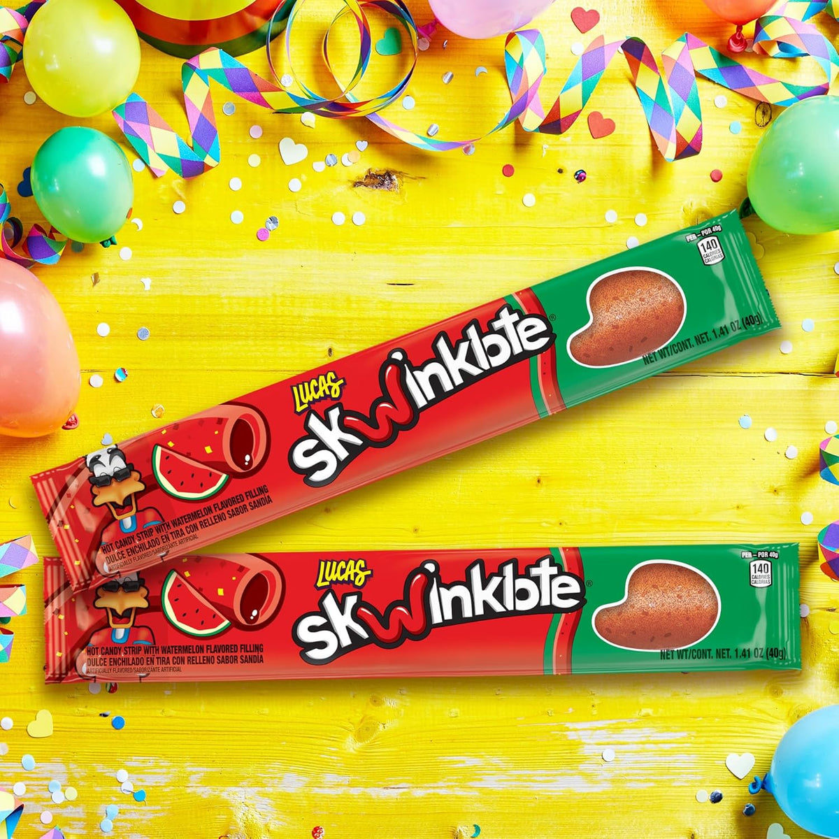 chewy striped/molded candy strip form for mess-free handheld eating