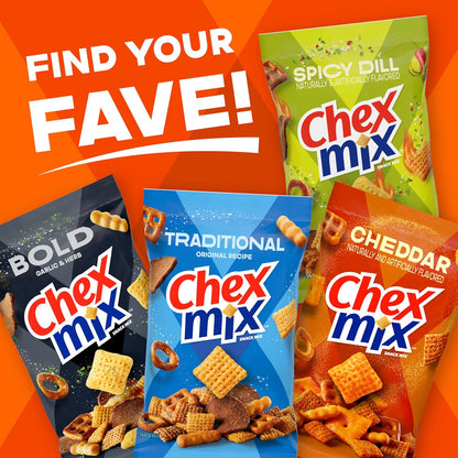Chex Mix Cheddar Snack Mix – Kids Lunchbox Snack for School, 13.5 oz Family Bag