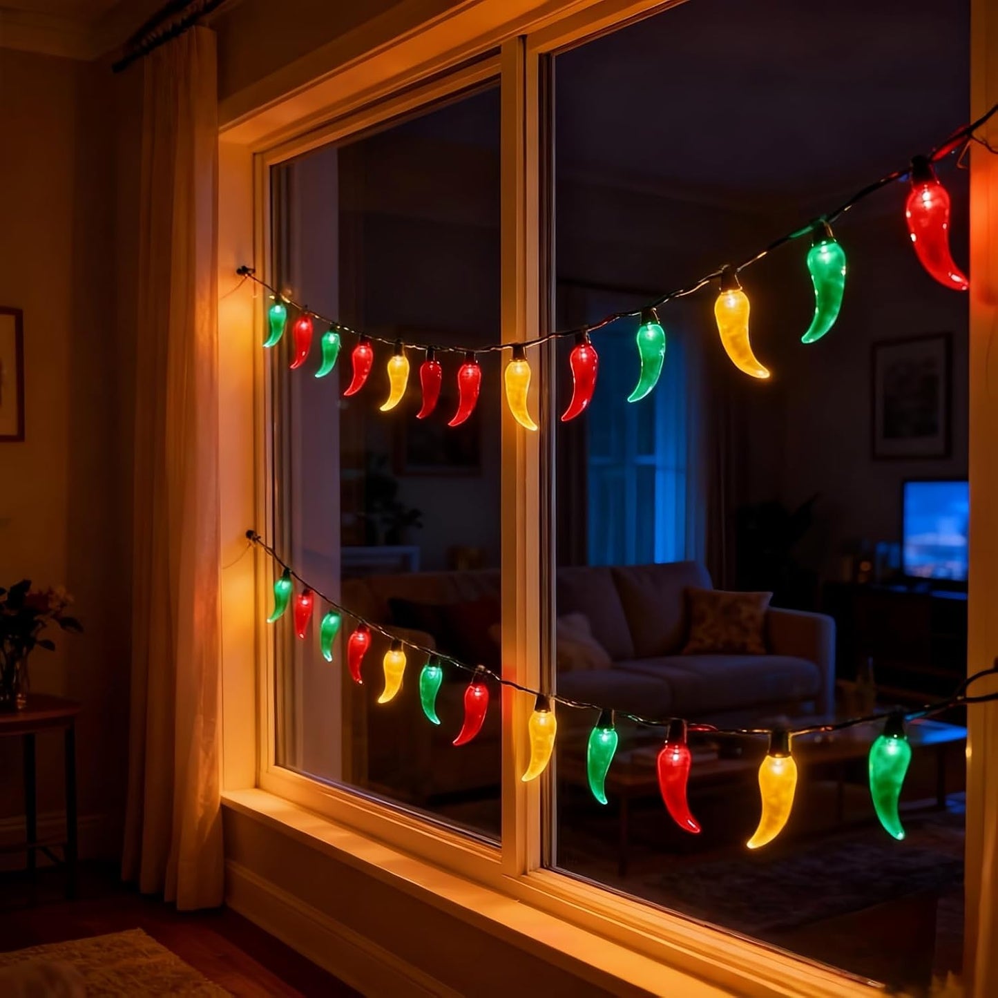 Chili Lights Co. Chili Pepper String Lights – Cozy Bedroom Accent Lighting, 18 ft Decorative LED for Living Room Aesthetic