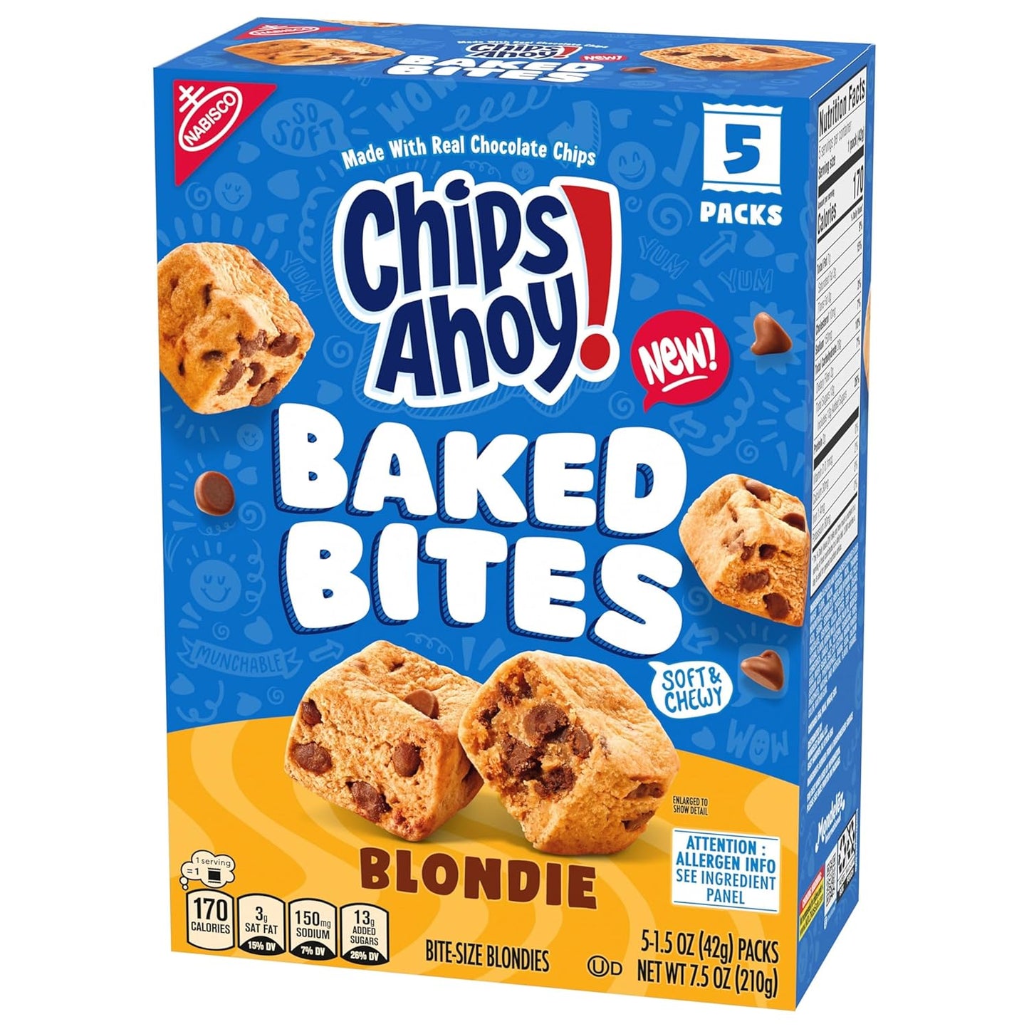 CHIPS AHOY! Baked Bites Blondie Snack Packs for Kids School Lunch Boxes