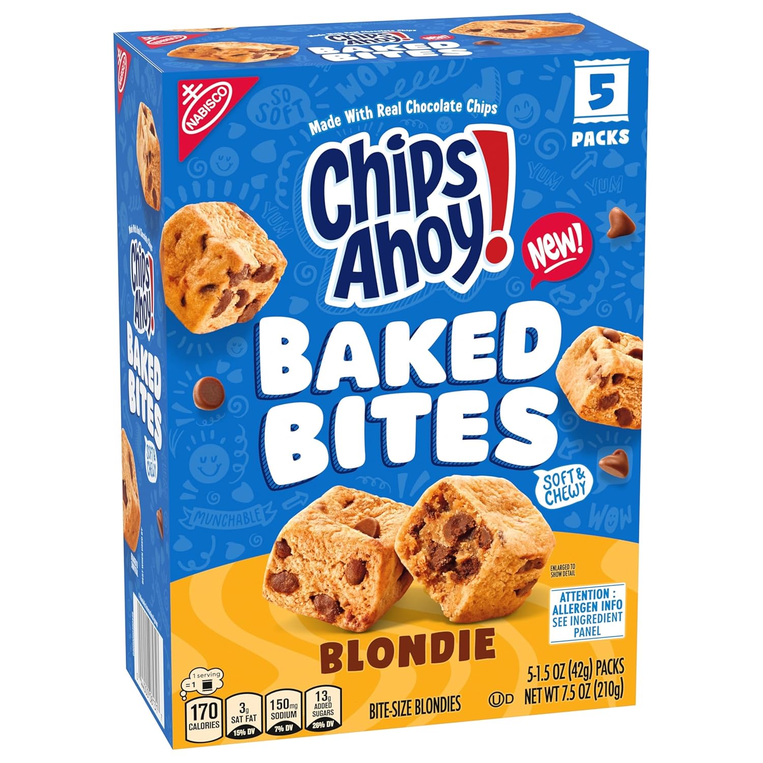 CHIPS AHOY! Baked Bites Blondie Snack Packs for Kids School Lunch Boxes