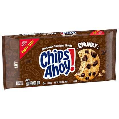 CHIPS AHOY! Chunky Chocolate Chip Cookies Party Size – Lunchbox Snack Pack for School Kids, 24.75 oz Resealable Pouch