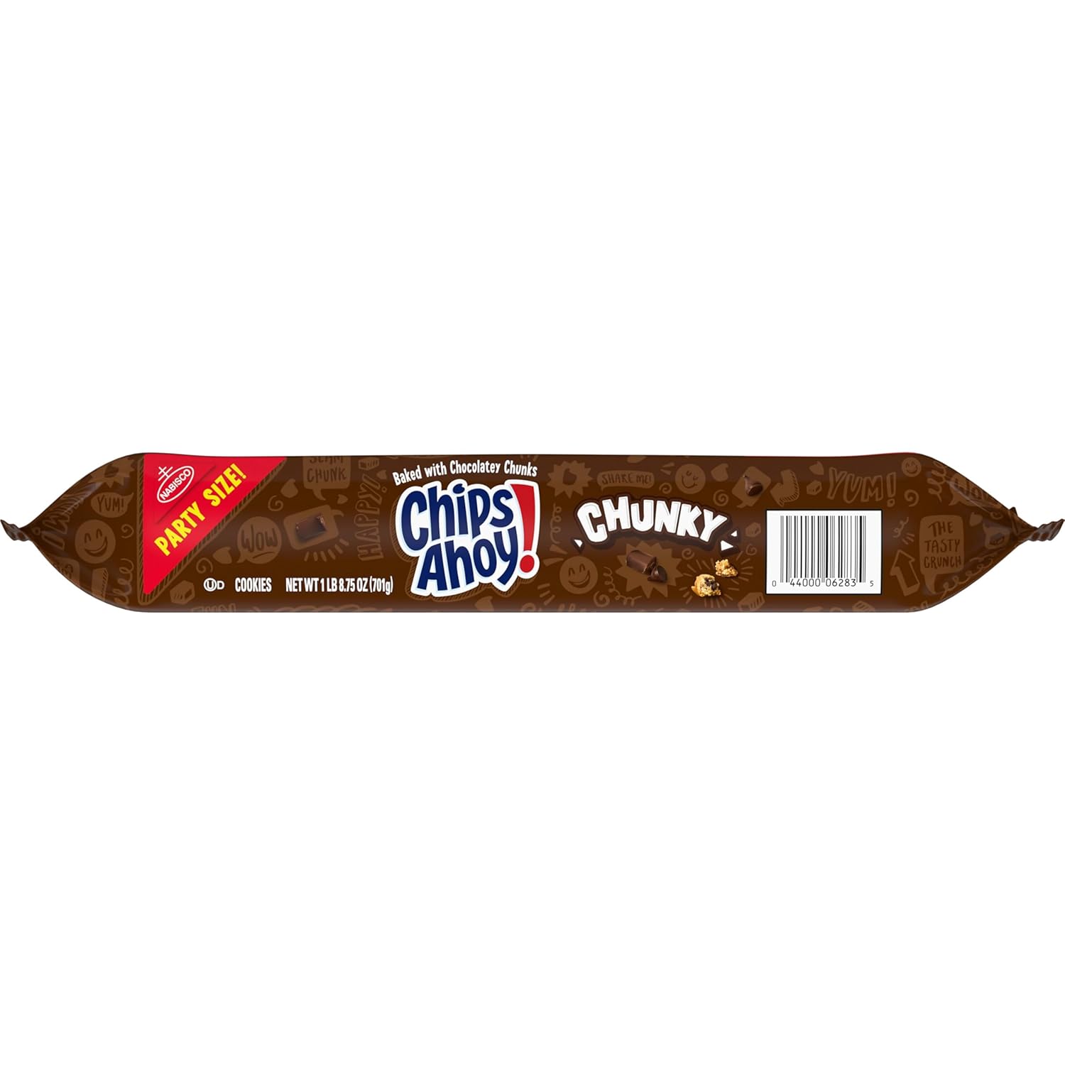 CHIPS AHOY! Chunky Chocolate Chip Cookies Party Size – Lunchbox Snack Pack for School Kids, 24.75 oz Resealable Pouch