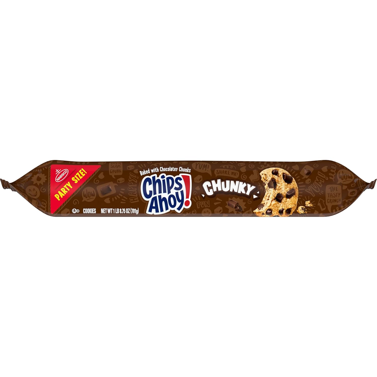 CHIPS AHOY! Chunky Chocolate Chip Cookies Party Size – Lunchbox Snack Pack for School Kids, 24.75 oz Resealable Pouch