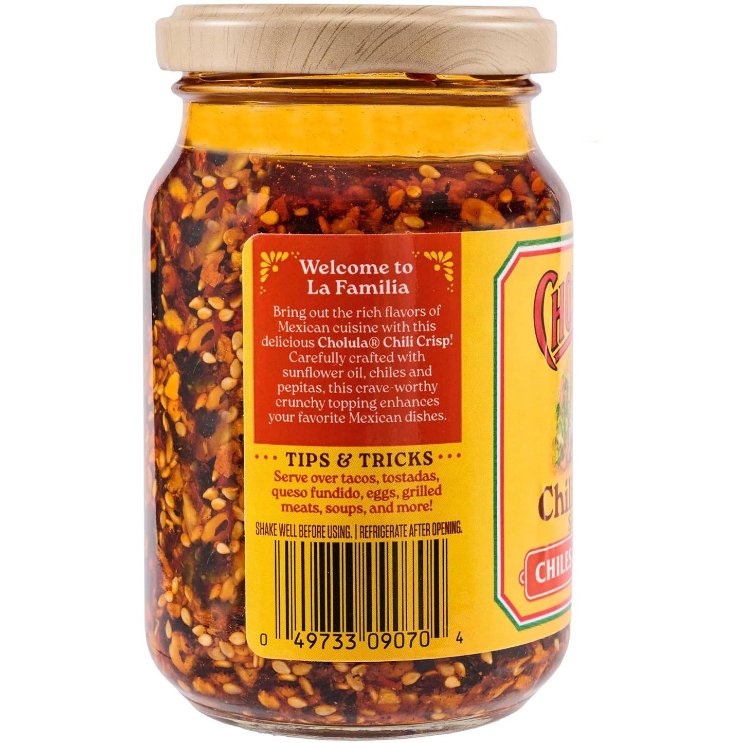 Cholula Chili Crisp Chiles & Pepitas – Backyard Grilling Sauce for Burgers, Hot Dogs and Grilled Veggies, 8 oz