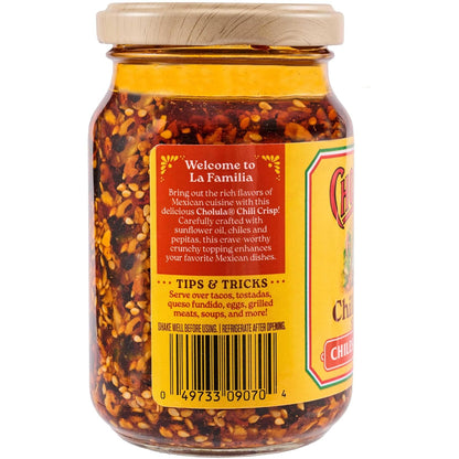Cholula Chili Crisp Chiles & Pepitas – Backyard Grilling Sauce for Burgers, Hot Dogs and Grilled Veggies, 8 oz