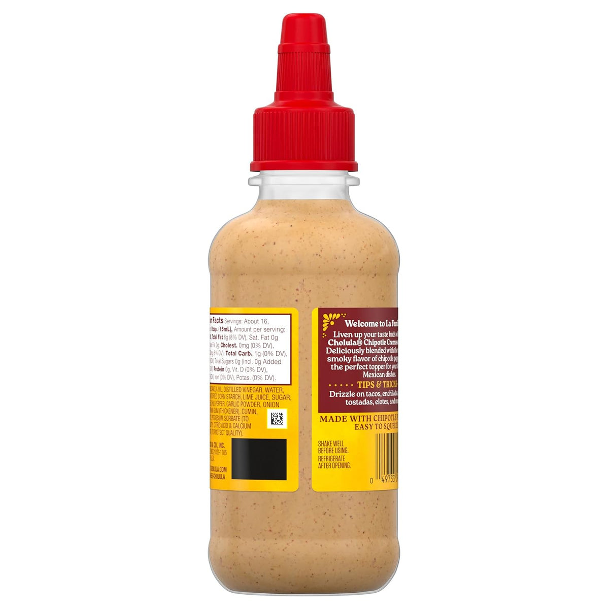 Cholula Chipotle Cremosa Sauce – Mindful Eating Companion for Weeknight Meal Prep, Creamy Medium Heat Drizzle, 8 fl oz