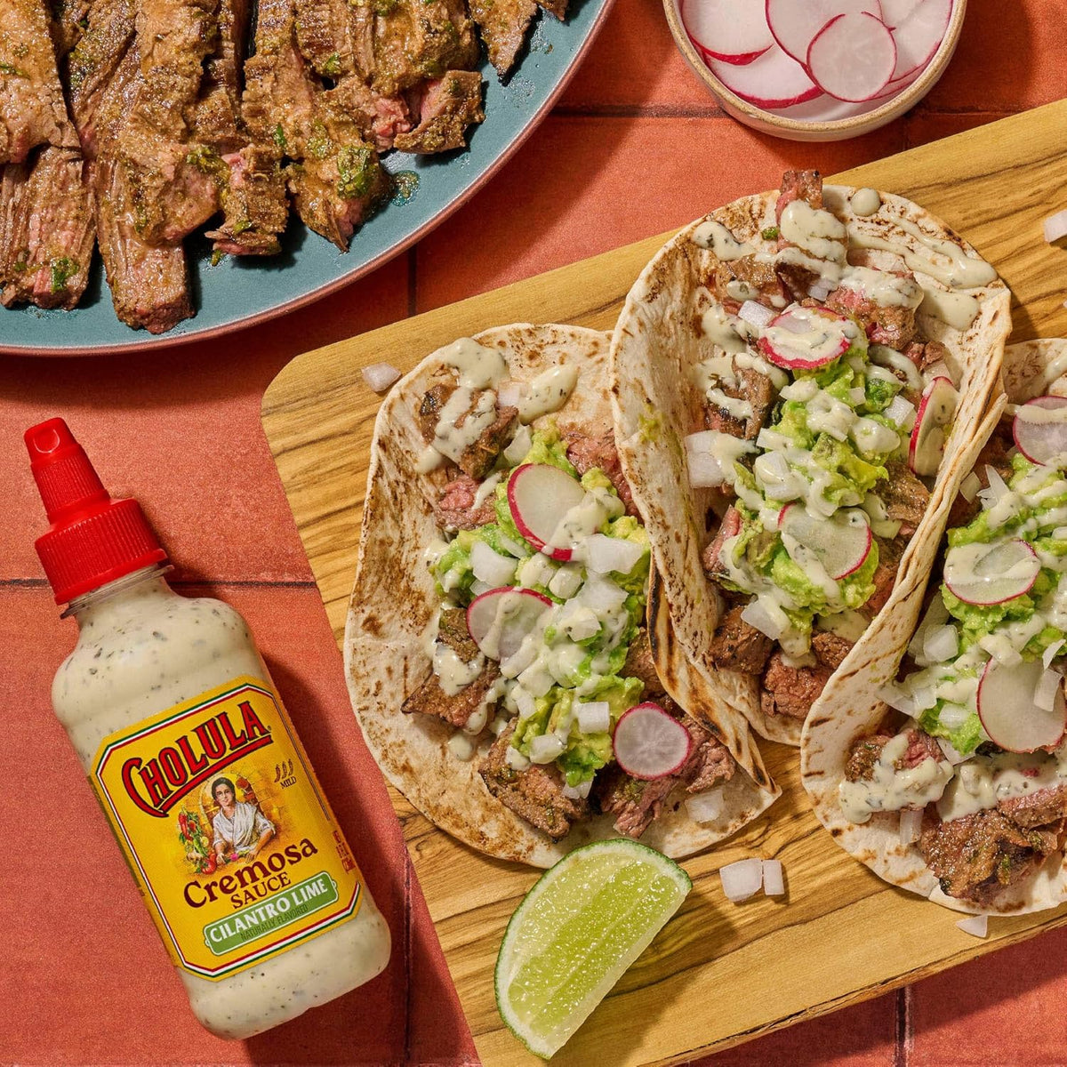 Cholula Cremosa Cilantro Lime – Fast Flavor Shortcut for Lunch Prep, Rice Bowls & Office Lunches, Mild 8 oz Flip-Cap