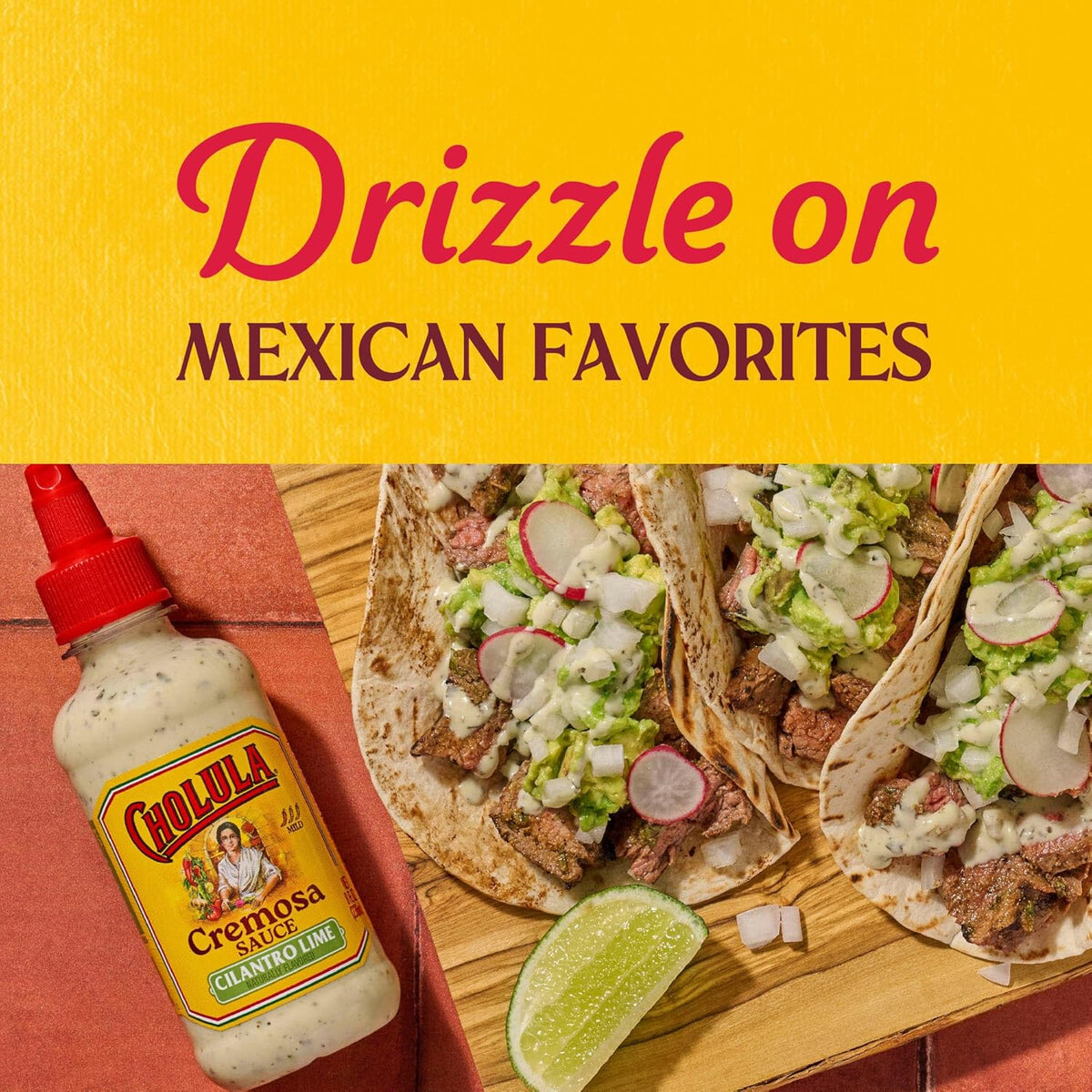Cholula Cremosa Cilantro Lime – Fast Flavor Shortcut for Lunch Prep, Rice Bowls & Office Lunches, Mild 8 oz Flip-Cap