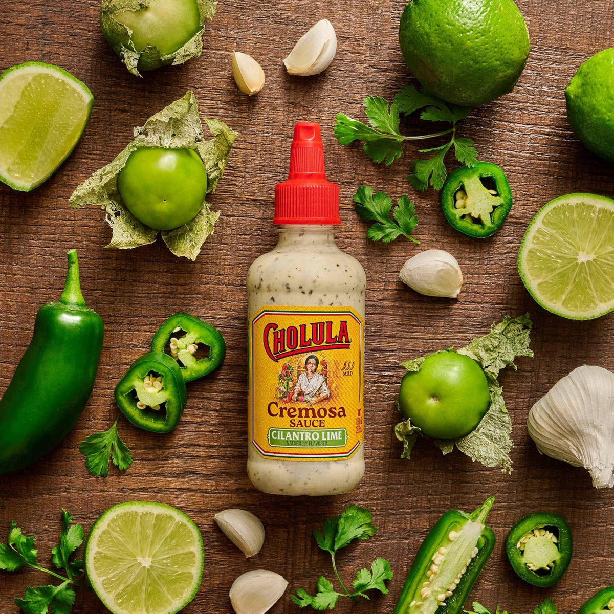 Cholula Cremosa Cilantro Lime – Fast Flavor Shortcut for Lunch Prep, Rice Bowls & Office Lunches, Mild 8 oz Flip-Cap