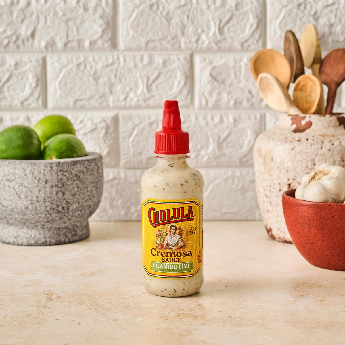 Cholula Cremosa Cilantro Lime – Fast Flavor Shortcut for Lunch Prep, Rice Bowls & Office Lunches, Mild 8 oz Flip-Cap