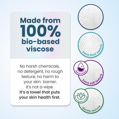 Clean Skin Club Clean Towels XL Variety 4-Pack – Mindful Cleansing Towels for Bedtime Skincare Rituals