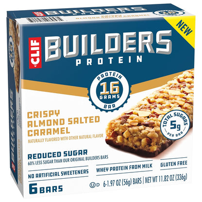 CLIF BUILDERS Protein Bar - Trail-Ready Peanut Butter Chocolate Snack for Hiking, Biking, and Camping Trips