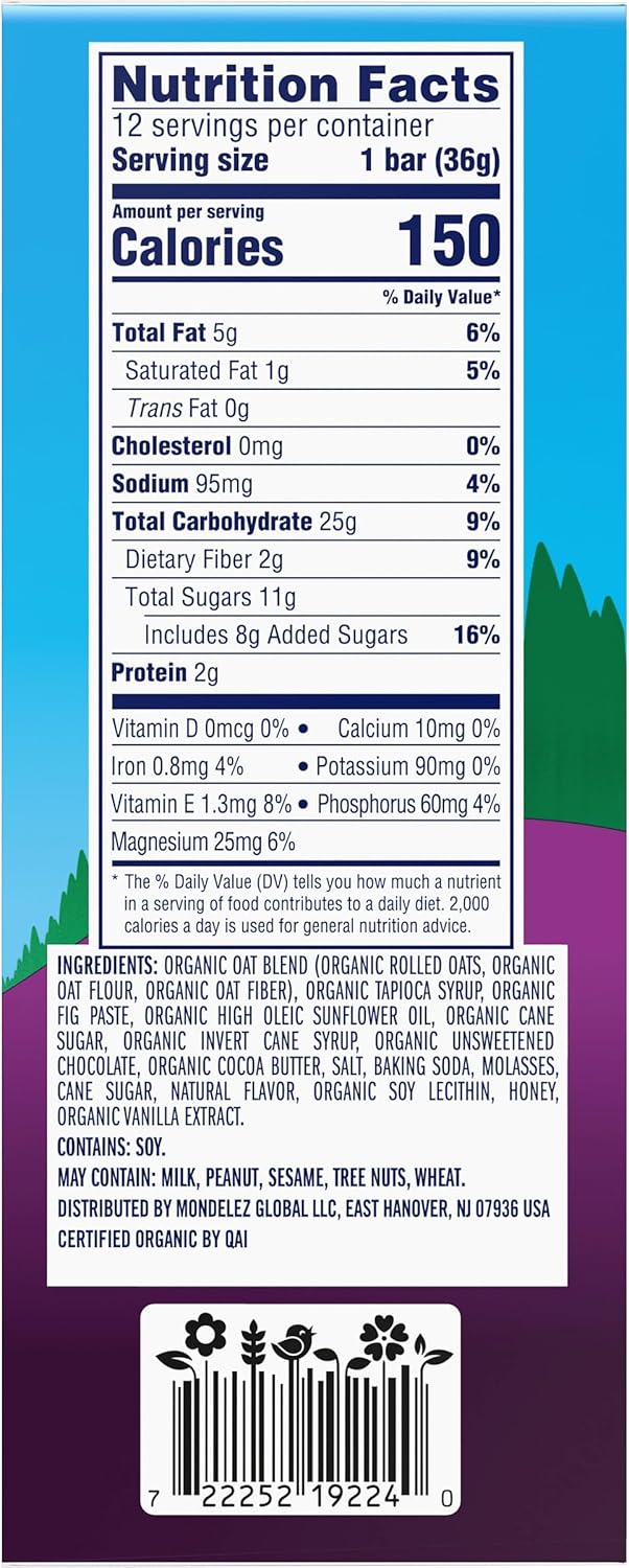 CLIF Kid Zbar Chocolate Chip Soft-Baked Bars for School Lunchboxes and After-Snack Time – 12 Individually Wrapped Organic Granola Bars