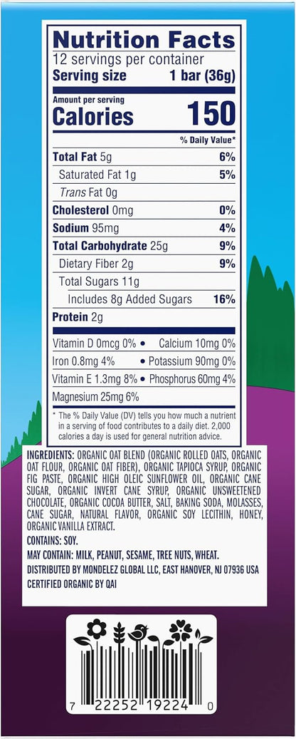 CLIF Kid Zbar Chocolate Chip Soft-Baked Bars for School Lunchboxes and After-Snack Time – 12 Individually Wrapped Organic Granola Bars