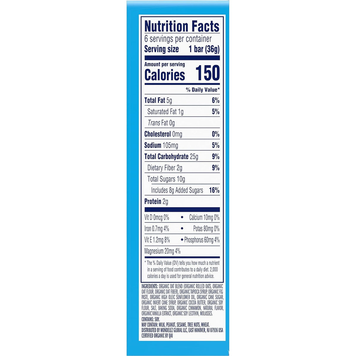 CLIF Kid Zbar Iced Oatmeal Cookie Snack Bar for Hiking Trails and Family Camping, Portable Organic Bar 6 Pack