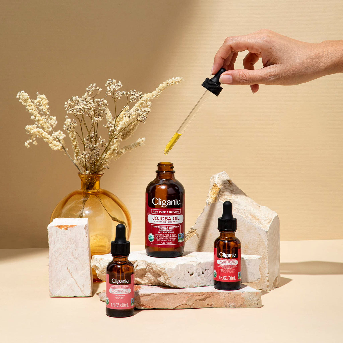 Cliganic Organic Argan Oil – One Bottle Multi Purpose Hair, Face, and Body Moisturizer