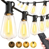 Banord ST38 Warm White LED String Lights – 100ft Simple Design Hanging Lights for Clutter-Free Patio and Deck