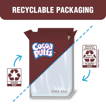Cocoa Puffs Cereal for Kids Lunchboxes, Made with Whole Grain, Mega Size Box, 25.8 oz