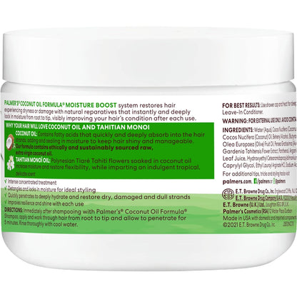 coconut oil-based moisture system with natural reparatives for root-to-tip hydration