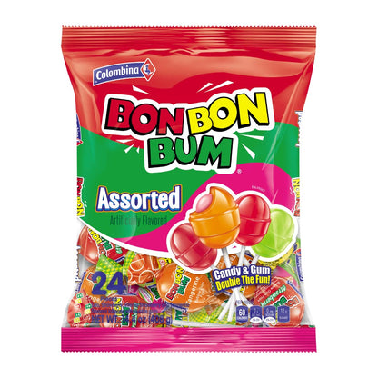 Colombina Bon Bon Bum Suckers – Portable Mango and Passion Fruit Lollipops for Camping Coolers, Outdoor Festivals and Farmers Market Treats