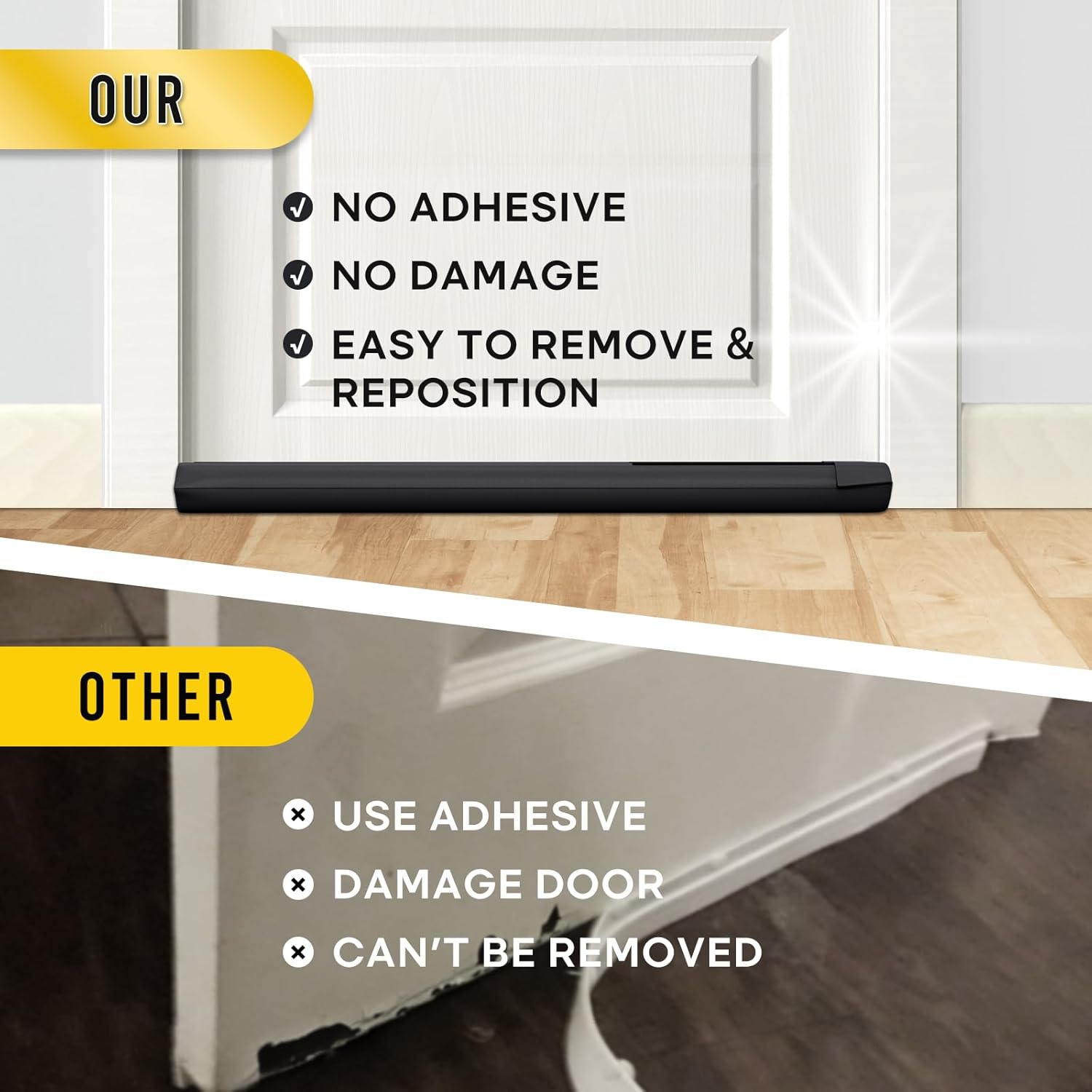 Comfyanno Under Door Draft Stopper – Sleek Bedroom & Living Room Door Gap Sealer for a Cozier Home Look