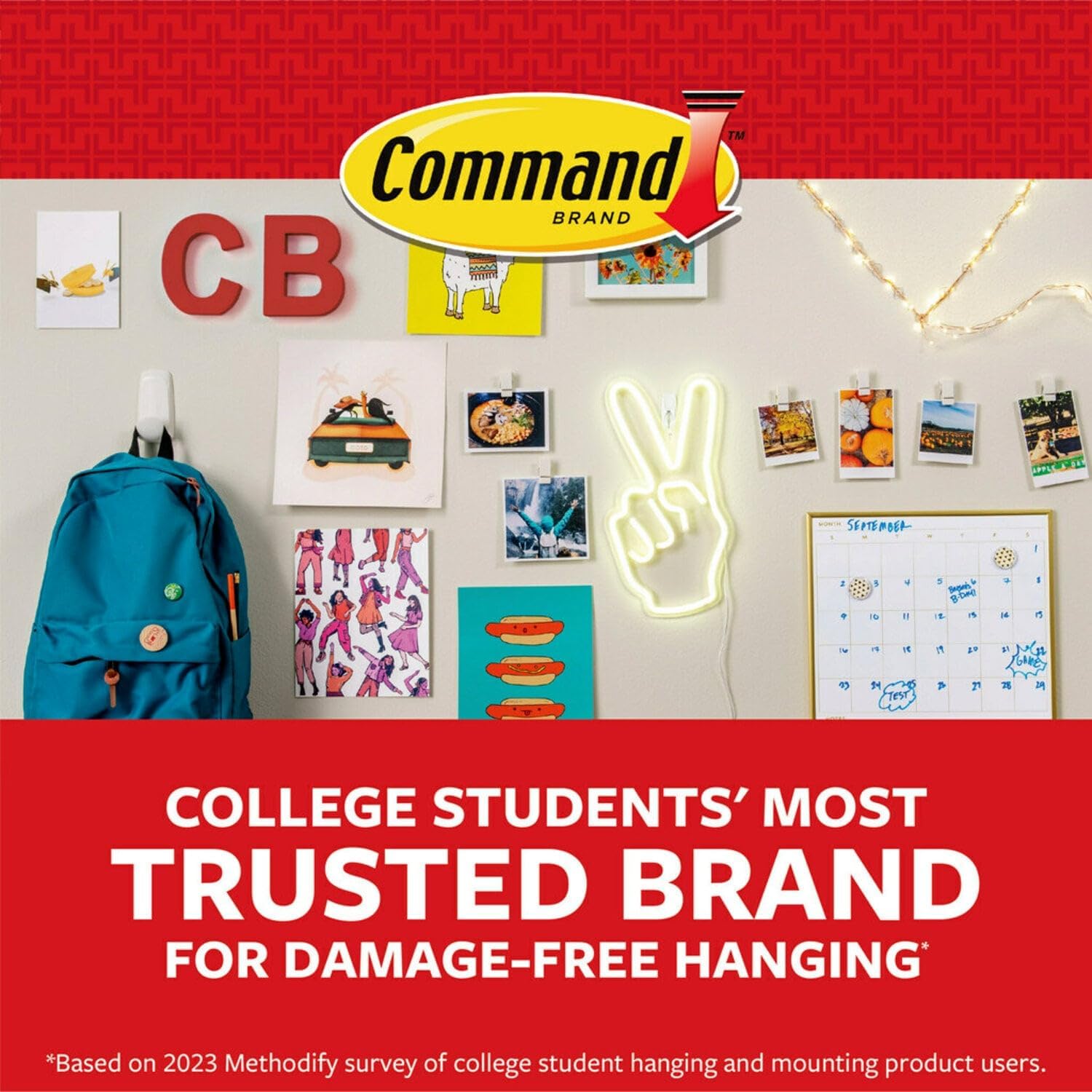 Command Clear Decorating Clips for Living Room – Damage-Free String Light and Garland Hangers