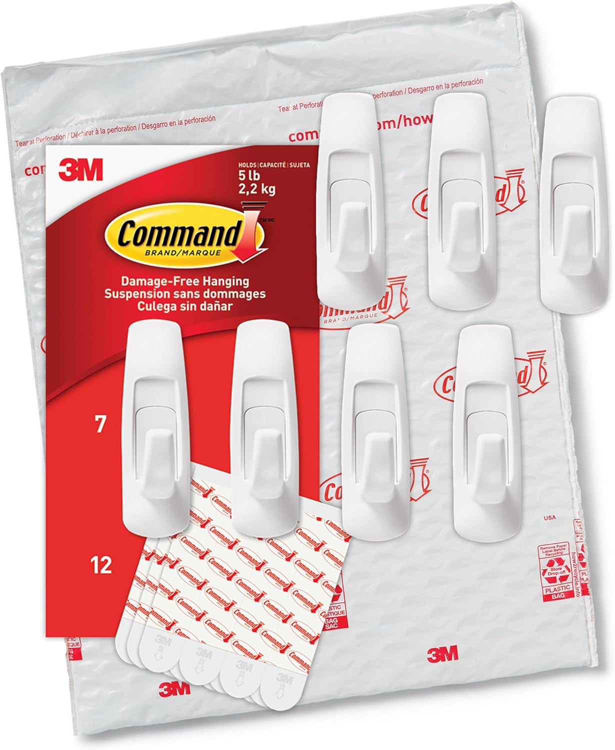 Command Large Utility Hooks – Cozy Living Room Wall Decor for Stockings and Garlands