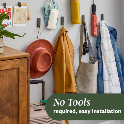 Command Medium Wire Hook Latte Decorative Wall Hooks for Bedroom Aesthetic, Damage-Free Hanging for Jewelry and Scarves