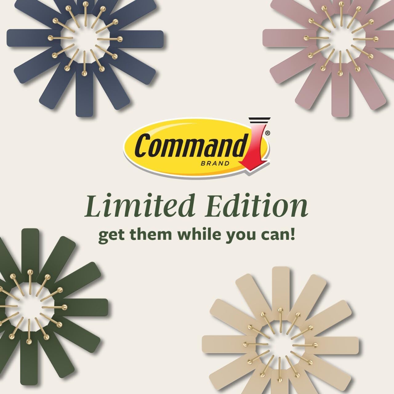 Command Medium Wire Hook Latte Decorative Wall Hooks for Bedroom Aesthetic, Damage-Free Hanging for Jewelry and Scarves