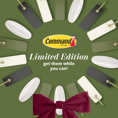 Command Mixed Hooks Pack, Sage Holiday Hooks for Christmas Mantel Styling and Seasonal Wall Decor