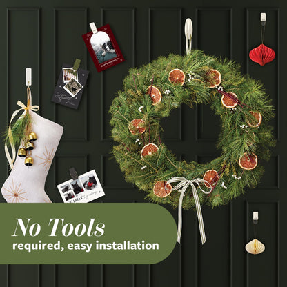 Command Mixed Hooks Pack, Sage Holiday Hooks for Christmas Mantel Styling and Seasonal Wall Decor