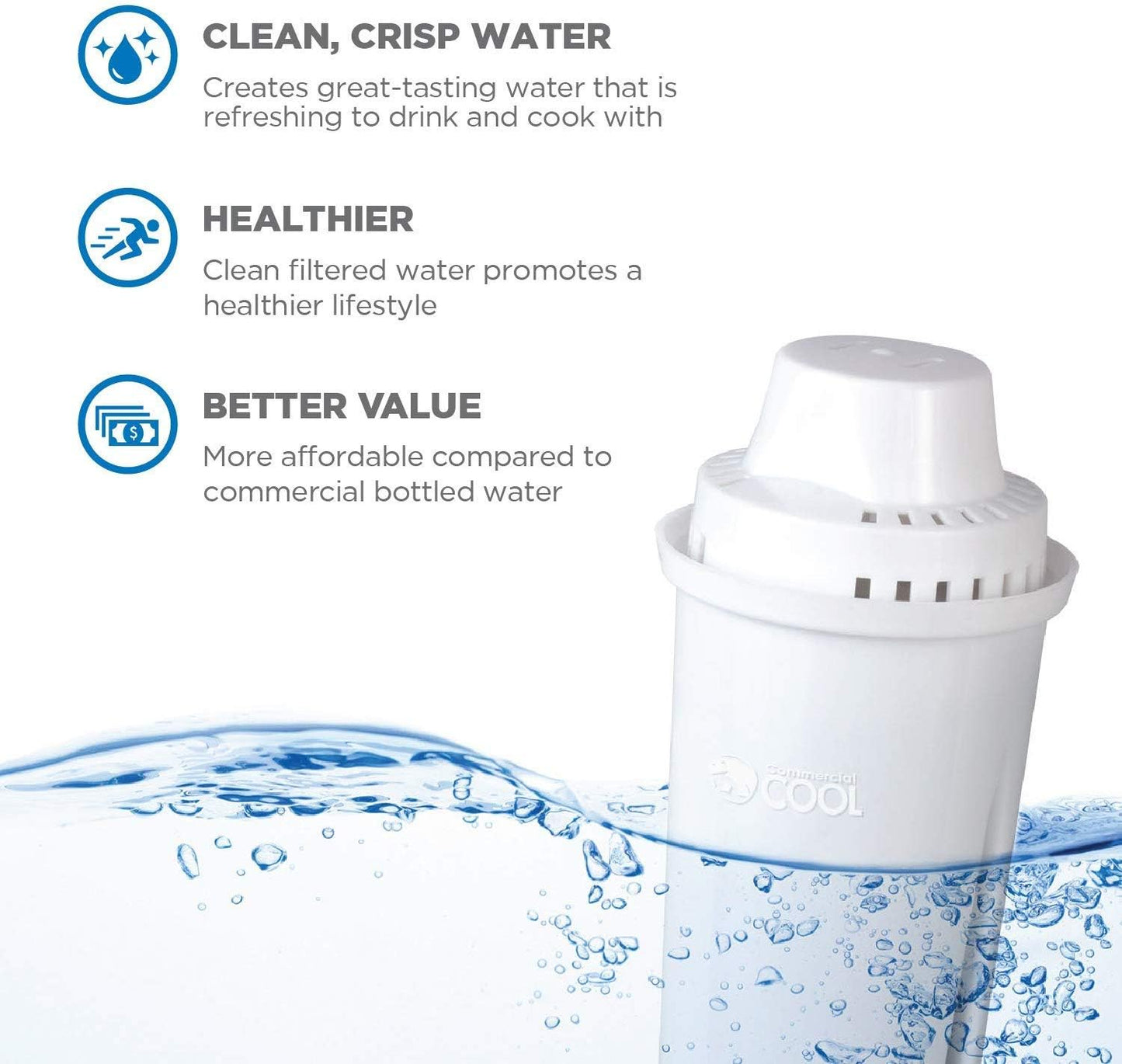 Commercial Cool Brita Replacement Filters – Pure Water for Daily Hydration and Family Wellness, NSF Certified 6-Pack