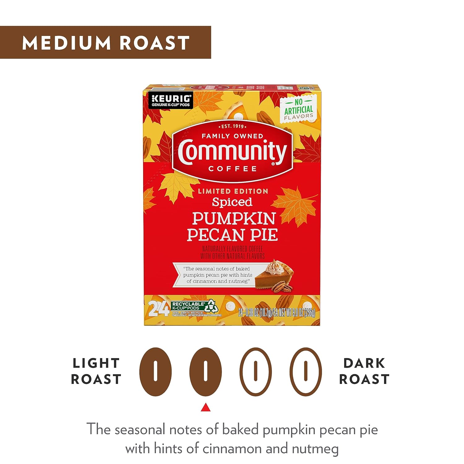 Community Coffee Spiced Pumpkin Pecan Pie Flavored Pods – Thoughtful Fall Birthday Gift for Her, Keurig 2.0 Compatible Medium Roast