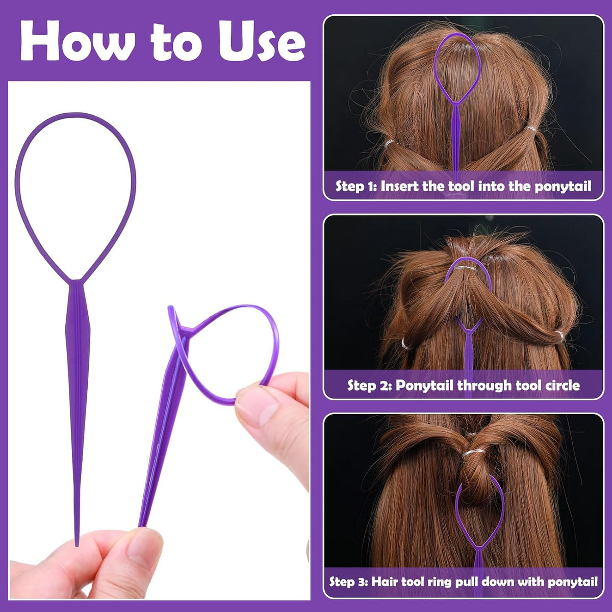 compatible with thick, thin, curly, straight, and long hair for ponytails and braids