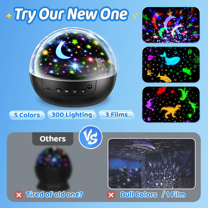 COOLNIGHT Kids Night Light Projector – Safe Nursery Sleep Aid for Toddlers, 3 Films 93 Lighting Modes